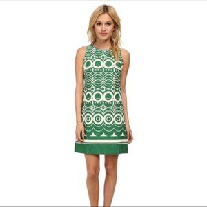 Bardot Retro Mini Green &White Dress, Size Small